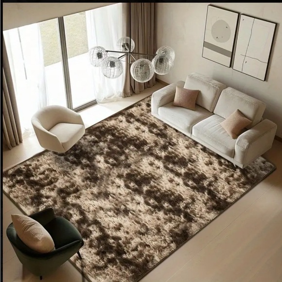 Plush Brown and Cream Area Rug - Picture 1 of 12